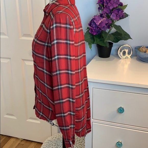 Calvin Klein Dark Merlot Plaid Button Up Shirt - Picture 4 of 8